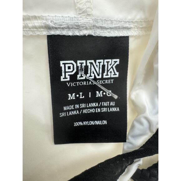 Victoria’s Secret Pink Windbreaker Rain Jacket Anorak Sz M L GUC Hood Pullover - Picture 4 of 5